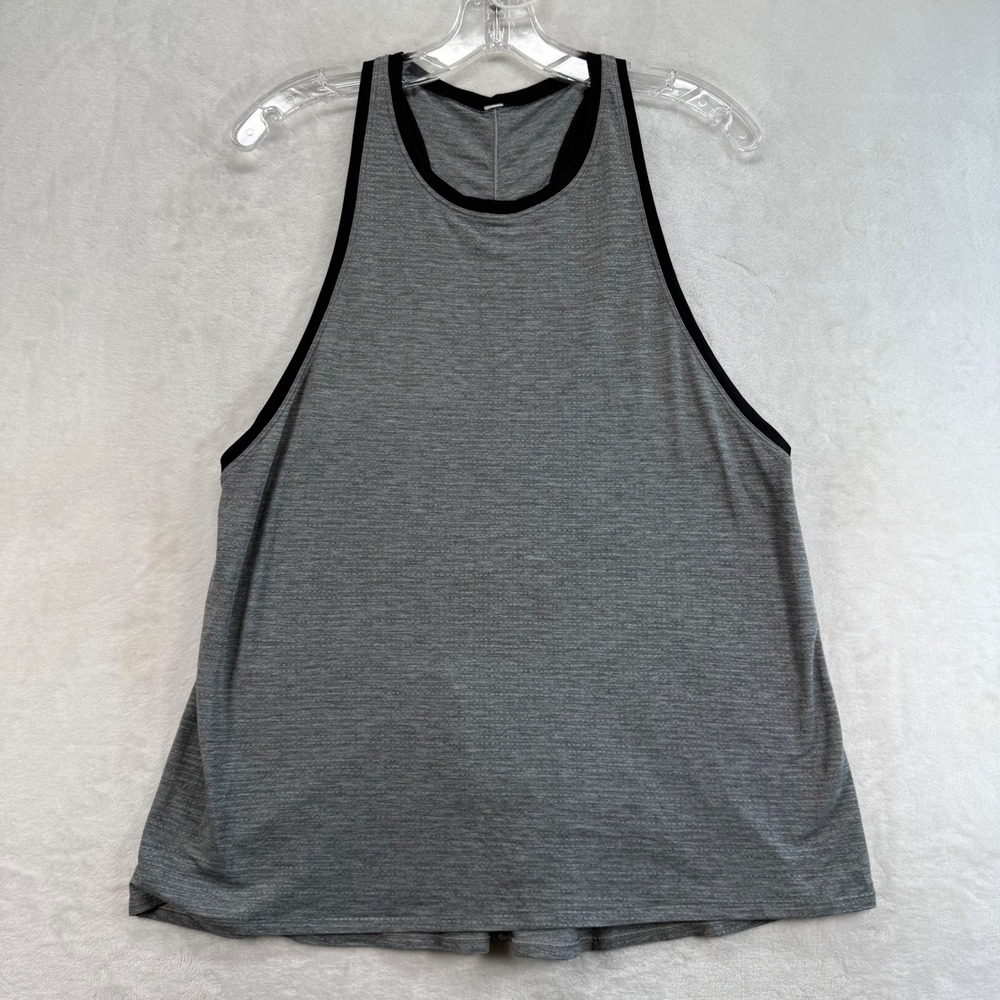 Lululemon Course of Action Workout Tank Top Racerback Heathered Black Sz 8‎